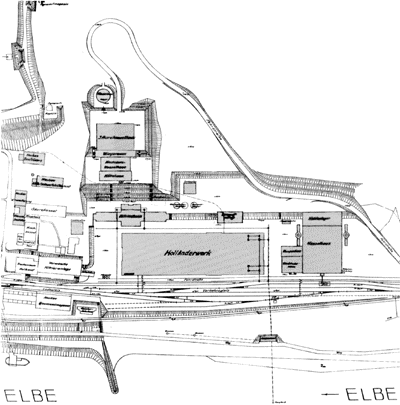 Neue Fabrikanlagen auf dem Krümmel im Rahmen des "Hindenburg-Programms" 1916